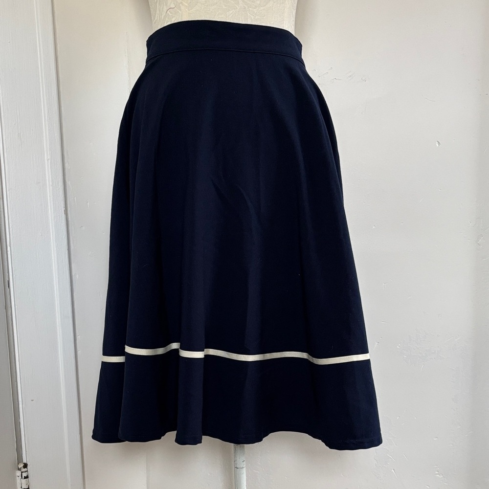 Modcloth Navy Rock Steady Circle Skirt L
